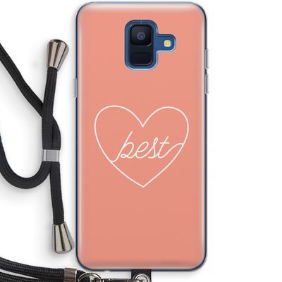 Best heart: Samsung Galaxy A6 (2018) Transparant Hoesje met koord