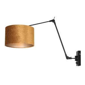 Steinhauer Landelijke wandlamp Prestige Chic zwart met goud velvet 8123ZW