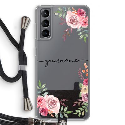 Rozen: Samsung Galaxy S21 Transparant Hoesje met koord