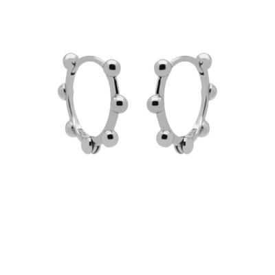 Karma Oorringen Hinged Hoops Dotty Dew 12 mm Zilver