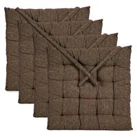Stoelkussen Decorama - 4x - binnen/buiten - bruin - 40 x 40 x 5 cm - polyester Stoelkussen Decorama - 4x - binnen/buiten - bruin - 40 x 40 x 5 cm - polyester