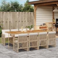 9-delige Tuinset met kussens poly rattan beige 9-delige Tuinset met kussens poly rattan beige