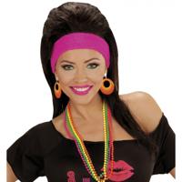 Verkleed oorbellen Retro - neon oranje - met clip - Disco/jaren 70 thema accessoires