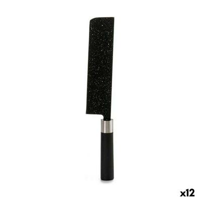 Groot kookmes Kinvara Zwart Roestvrij staal Plastic 5,3 x 33 x 2,3 cm 33 x 2,3 x 5,3 cm Marmer (12 Stuks)