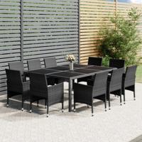 11-delige Tuinset poly rattan grijs