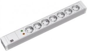 333.604  - 19 inch power strip, multiple socket 7-fold PVC, 7x Schuko, overvoltage protection, 333.604