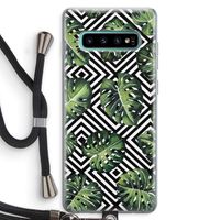 Geometrische jungle: Samsung Galaxy S10 Plus Transparant Hoesje met koord