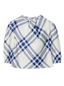 Burberry Kids blouse en coton à carreaux - Blanc