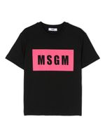 MSGM Kids t-shirt en coton à logo imprimé - Noir