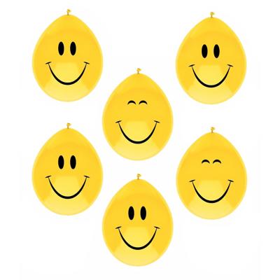 Haza Ballonnen Smile - 24x stuks - Emoticon - verjaardag - geel - 29 cm