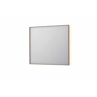 INK SP32 spiegel - 90x4x80cm rechthoek in stalen kader incl indir LED - verwarming - color changing - dimbaar en schakelaar - geborsteld koper 8410054