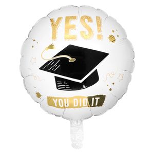 Folieballon 'Yes You Did It' Wit (45cm)