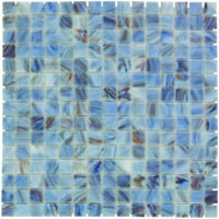 The Mosaic Factory Amsterdam Mozaiek Tegel Vierkant - Cyaan Glas Goud Serie 322x322 mm