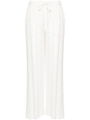 P.A.R.O.S.H. pantalon Glare à sequins - Blanc