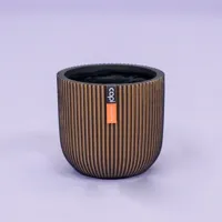 Capi Pot bol groove d10h9cm zwart/goud