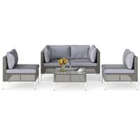 Rieten Tuinmeubel Set Balkonmeubel Set met Zit- & Rugkussens Tuinset