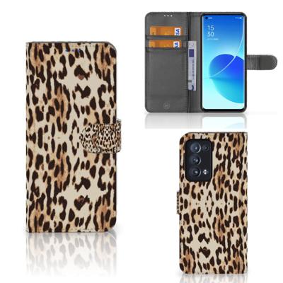 OPPO Reno 6 Pro Plus 5G | Telefoonhoesje | Met pasjeshouder | Leopard