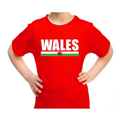 Wales / UK supporter t-shirt rood voor kids Wales / UK supporter t-shirt rood voor kids