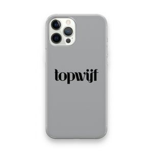 Topwijf Grijs Zwart: iPhone 12 Pro Max Transparant Hoesje