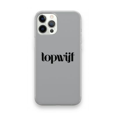Topwijf Grijs Zwart: iPhone 12 Pro Max Transparant Hoesje