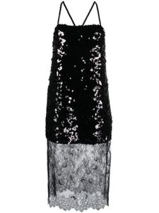 Sonia Rykiel robe-nuisette mi-longue à sequins - Noir