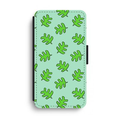 Groene blaadjes: iPhone XS Max Flip Hoesje