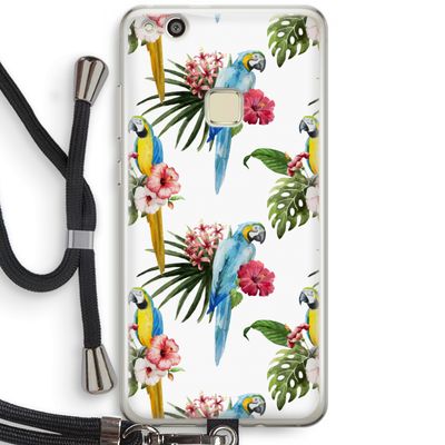 Kleurrijke papegaaien: Huawei Ascend P10 Lite Transparant Hoesje met koord