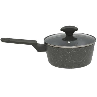 Gerimport Steel / sauspan - zwart marble - D18 cm - aluminium Gerimport Steel / sauspan - zwart marble - D18 cm - aluminium