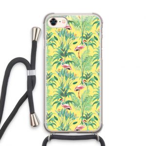 Flamingo party: iPhone 7 Transparant Hoesje met koord