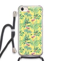 Flamingo party: iPhone 7 Transparant Hoesje met koord