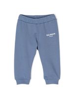 Balmain Kids pantalon de jogging en coton à logo imprimé - Bleu - thumbnail