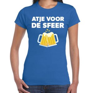 Atje voor de sfeer feest t-shirt blauw voor dames