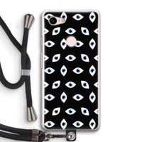 Eyes pattern: Pixel 3 Transparant Hoesje met koord