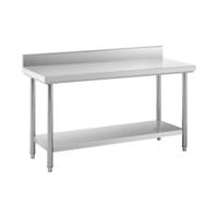 RVS werktafel - ECO - 150 x 60 cm - 159 kg - achterwand - Royal Catering