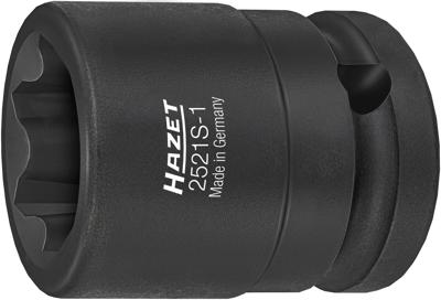 HAZET Krachtdopsleutel · met speciaal profiel 2521S-1 · 1/2 inch (12,5 mm) vierkant hol · Ribbelprofiel · Lengte: 40 mm