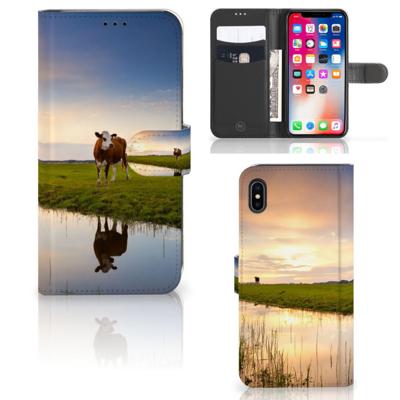 Apple iPhone Xs Max | Telefoonhoesje | Met pasjeshouder | Koe