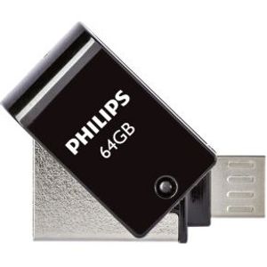 Philips 2 in 1 Black 64GB OTG microUSB + USB 2.0