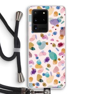 Terrazzo Memphis Pink: Samsung Galaxy S20 Ultra Transparant Hoesje met koord