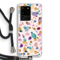 Terrazzo Memphis Pink: Samsung Galaxy S20 Ultra Transparant Hoesje met koord