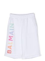 Balmain Kids bermuda à logo imprimé - Blanc