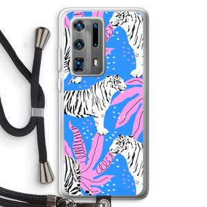 Tijger: Huawei P40 Pro Plus Transparant Hoesje met koord