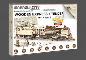 WOODEN.CITY Wooden Express + Tender 3D-puzzel 580 stuk(s) Voertuigen