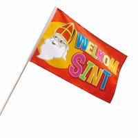 Sinterklaas vlaggentje - stokje L40 cm - kunststof - sint en piet - zwaaivlaggetje
