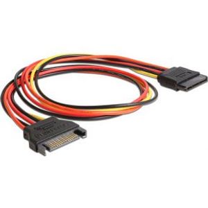 Delock 60132 Verlengkabel Voeding SATA 15-pins male > SATA 15-pins female 50cm