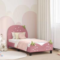 Bedframe voor kinderen met hoofdbord Roze 80 x 160 cm Fluweel