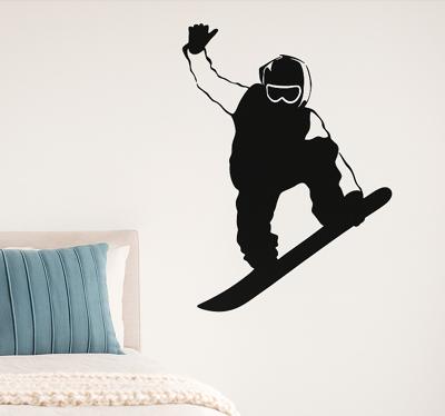 Snowboarder tail grab sticker extreme sport