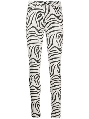 Philipp Plein pantalon skinny à imprimé zébré - Blanc