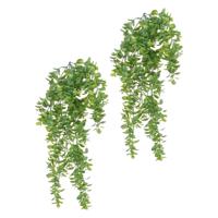 Louis Maes kunstplanten - 2x - Buxus - groen - hangende takken bos van 150 cm - thumbnail