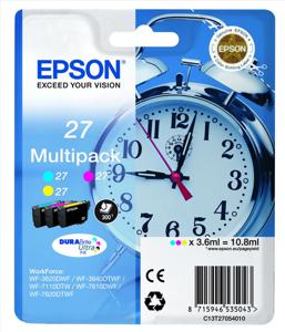 Epson Alarm clock 27XL DURABrite Ultra inktcartridge 1 stuk(s) Origineel Hoog (XL) rendement Cyaan, Magenta, Geel