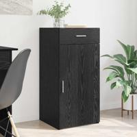 Dressoir met lade Zwart eiken 42,5 x 40 x 93 cm Bewerkt hout